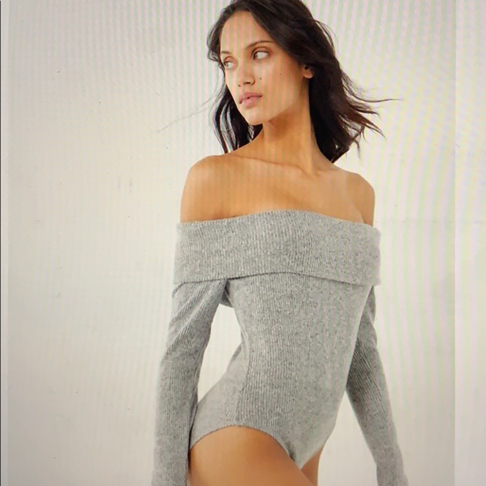 Urban Outfitters Ribbed off the shoulder bodysuit